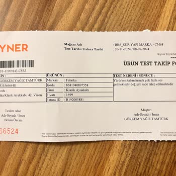 Boyner Online'dan Alınan Ayakkabının Kalitesizliği Ve Kötü Müşteri Hizmeti