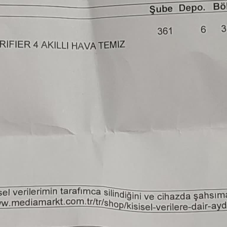 Hava Temizleyici Ürün İadesinde Hayal Kırıklığı
