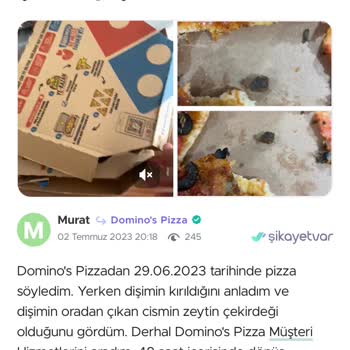 Domino's Pizza'da Zeytin Çekirdeği Şoku