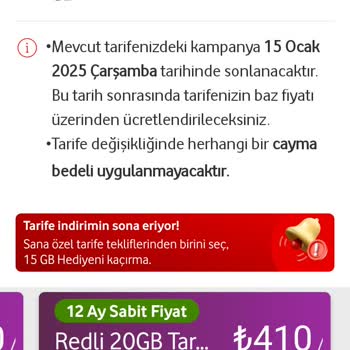 Vodafone Paket Fiyatlandırmasındaki Tutarsızlık