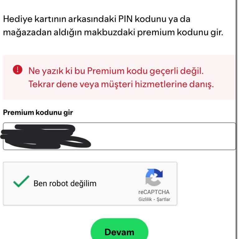 Yemeksepeti'nden Aldığım Spotify Premium Kodları Geçersiz Çıktı
