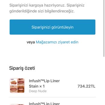 Infush Alınan Ürünle İlgili Kargo Ve Bilgi Eksikliği!