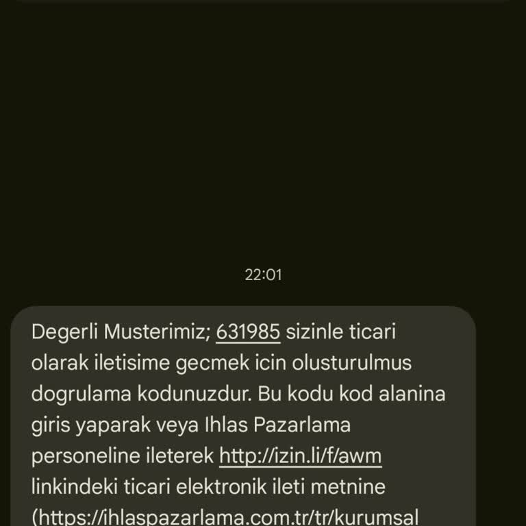 İhlas Pazarlama'dan Rızam Dışında Mesaj Alımı