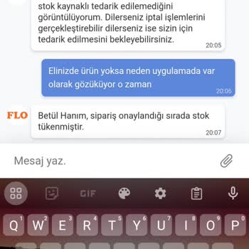 FLO Sipariş Stok Sorunu Ve Çözüm Talebi