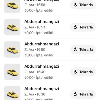 Uber'de Yapılmayan Yolculuklar İçin Ücret Çekimi Sorunu