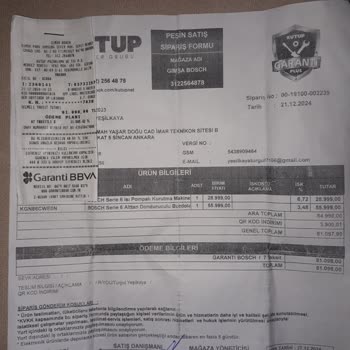 Bosch Bayisinde İptal Sorunu