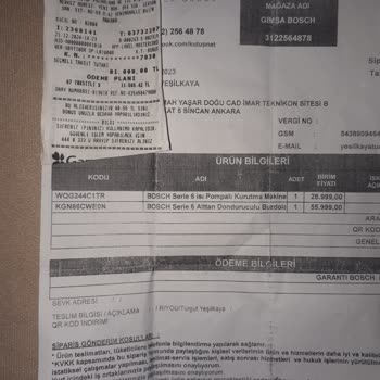 Bosch Bayisinde İptal Sorunu