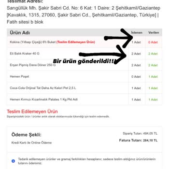 Online Siparişlerde Sürekli Eksik Ve Yanlış Ürün Gönderimi