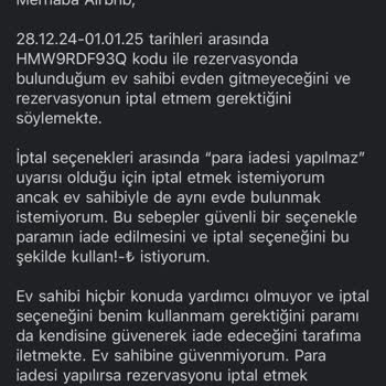 Airbnb Rezervasyonunda Ev Sahibinin İptal Sorunu