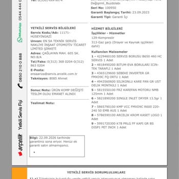 Arçelik Buzdolabında Sürekli Arıza Ve Servis Sorunları