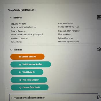 Arçelik Kurutma Makinesi Parça Sorunu Ve Yanlış Fatura Mağduriyeti