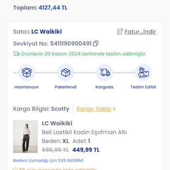 LCW Online Siparişimde İade Sorunu Ve İletişim Eksikliği