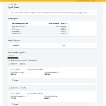 Pegasus Havayolları'nda Flex İptal Hakkı Sorunu