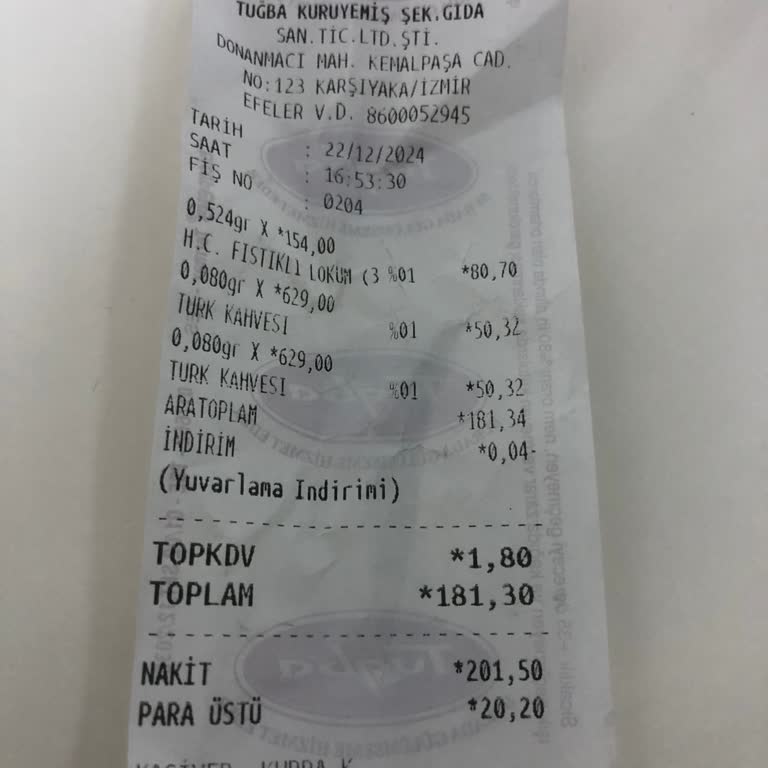 Tuğba Kuruyemiş Para Üstü Verilmemesi ve Müşteri İlişkileri Sorunu