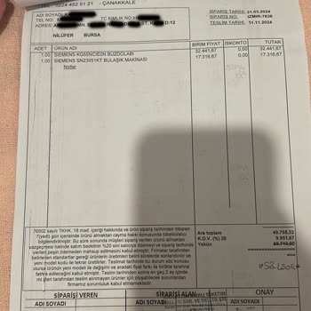 Siemens Bayiinden Beklenmedik Nakliye Ücreti Şoku