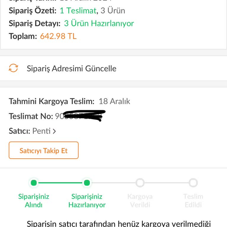 Trendyol Ve Penti'nin Kargo Teslimatındaki Sorumsuzluğu