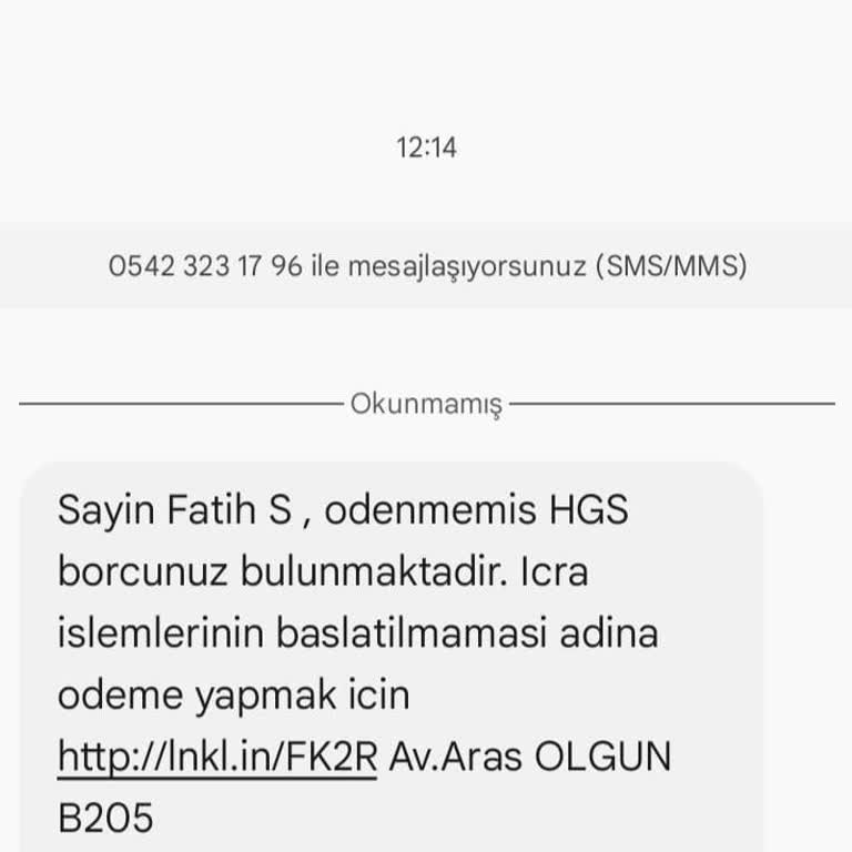 Yanlış HGS Borcu Mesajı Ve Kimlik Güvenliği Endişesi