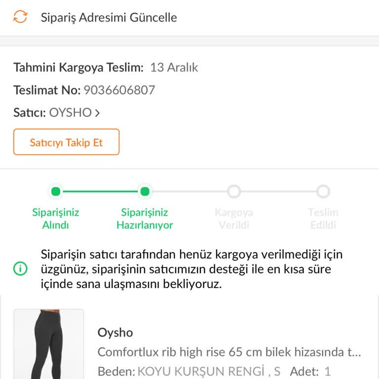 Trendyol'dan Sipariş Ettiğim Tayt Hala Kargoya Verilmedi!