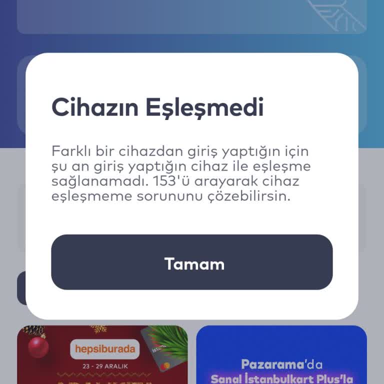 İstanbulkart Mobil Uygulama Erişim Sorunu