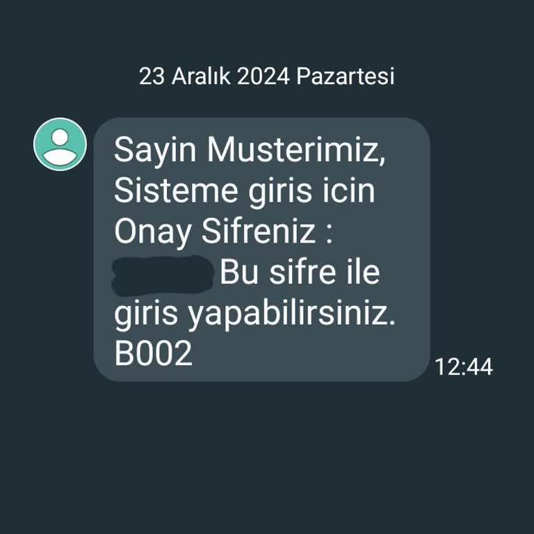 Aygaz'dan Bilgim Dışında Gelen Doğrulama Kodu