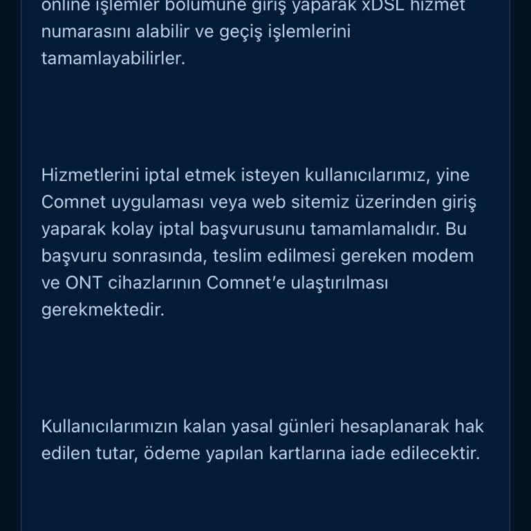 İnternet Hizmeti Ücreti İadesi Sorunu