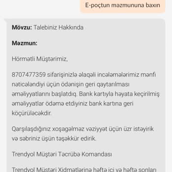 Siparişim Gelmedi, Param İade Edilmedi!