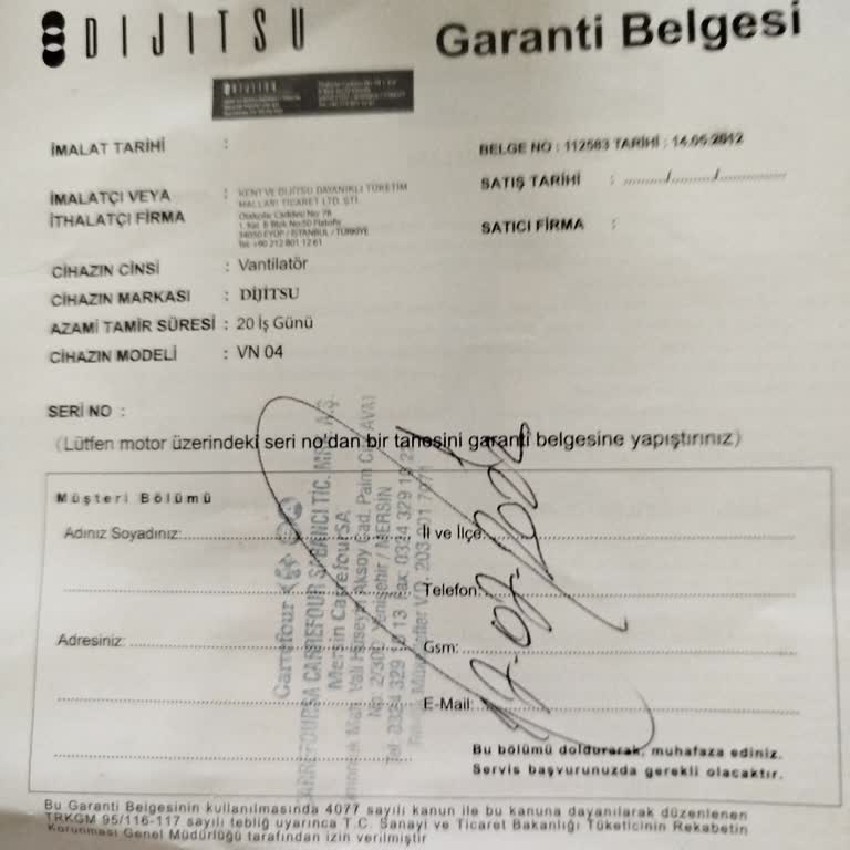 Dijitsu Vantilatör: Garanti Sürecinde Hayal Kırıklığı