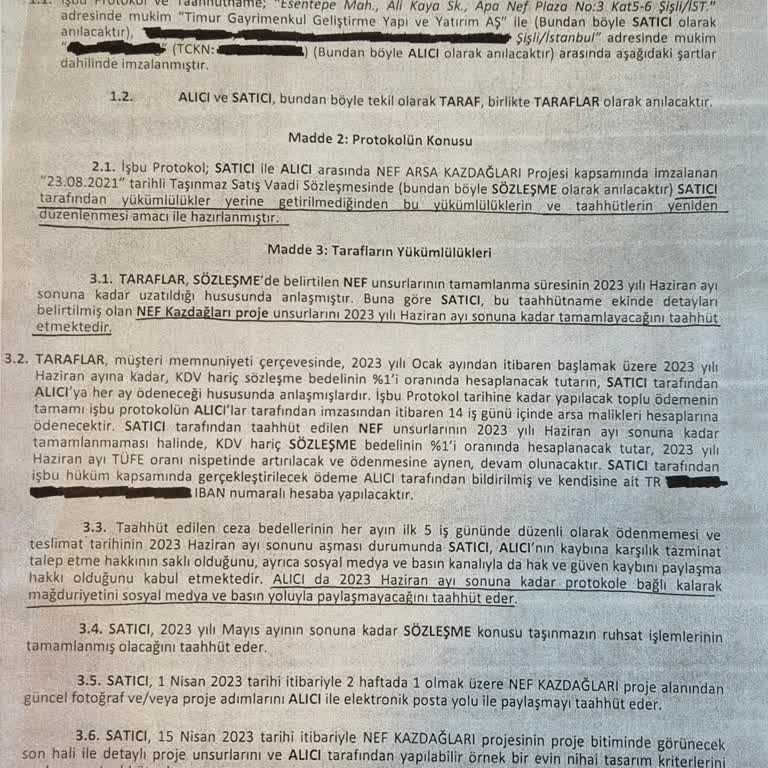 Nef Arsa Projesinde Teslimat Gecikmesi