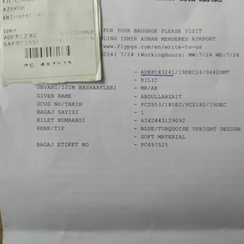 Pegasus Aktarmalı Uçuşta Bavul Kaybı Ve Yetersiz Müşteri Hizmeti