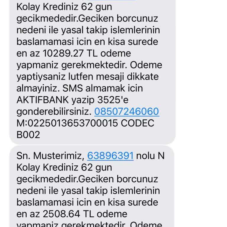 Kredi Borcu Yapılandırma Talebine Ret