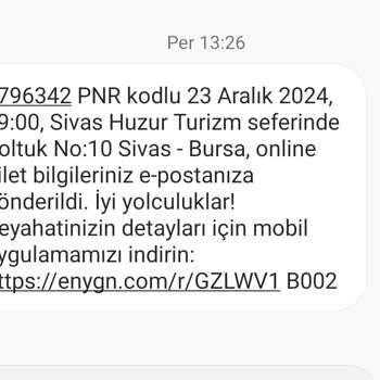 Sivas Huzur Turizm İle Yolculuk Planım Altüst Oldu