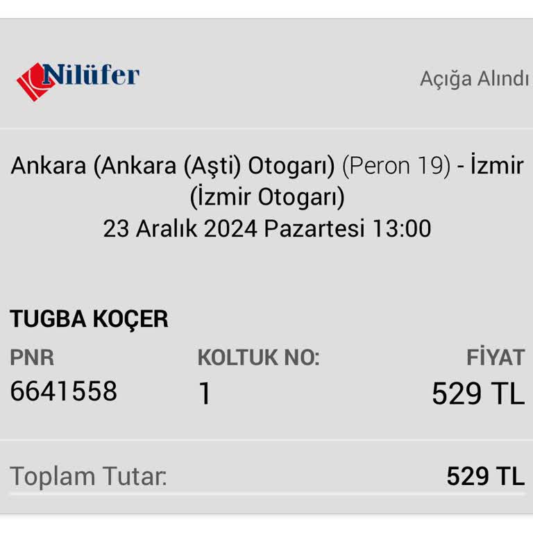 Son Dakika İptali: Nilüfer Turizm Yolculuk Sorunu