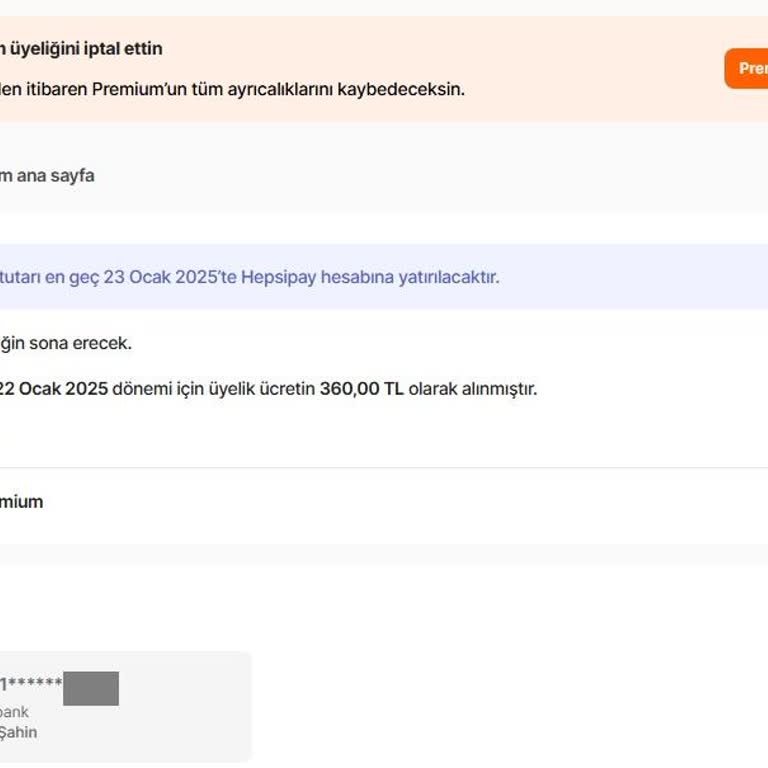 Hepsiburada Premium Üyelikte Kart Karmaşası Ve Eksik İade