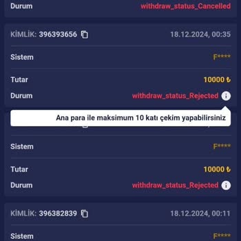 Misalibet Bakiyem Silindi, Destek Yok!