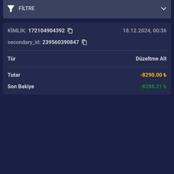 Misalibet Bakiyem Silindi, Destek Yok!