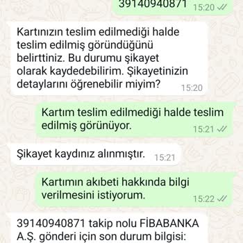 Teslim Edilmeyen Kart Ve İlgisiz Müşteri Hizmetleri