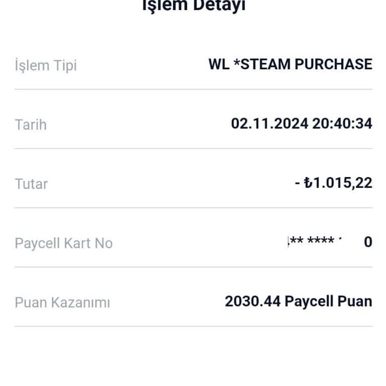 Kasım Ayı Paycell Steam Kampanyası İade Sorunu