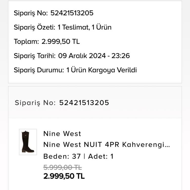 Kargom Nerede? Nine West'ten Hayal Kırıklığı!
