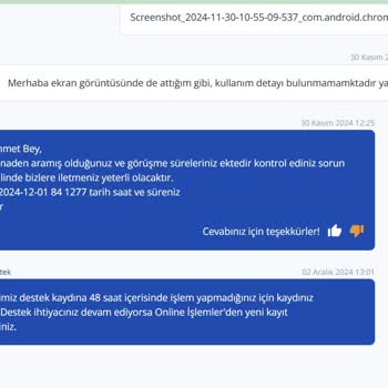 Telefon Kullanım Detaylarına Erişememe Sorunu