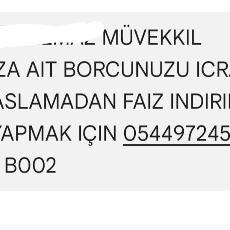 Bugün Gelen Mesajdan Şikayetçiyim