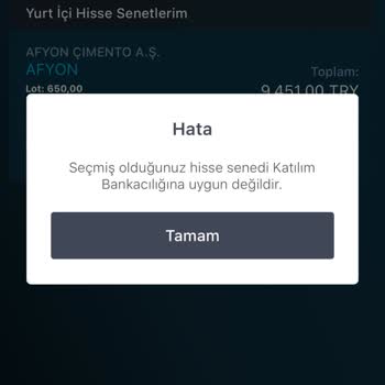 TFX Uygulamasında Hisse Satışı Sorunu Ve Giriş Hatası