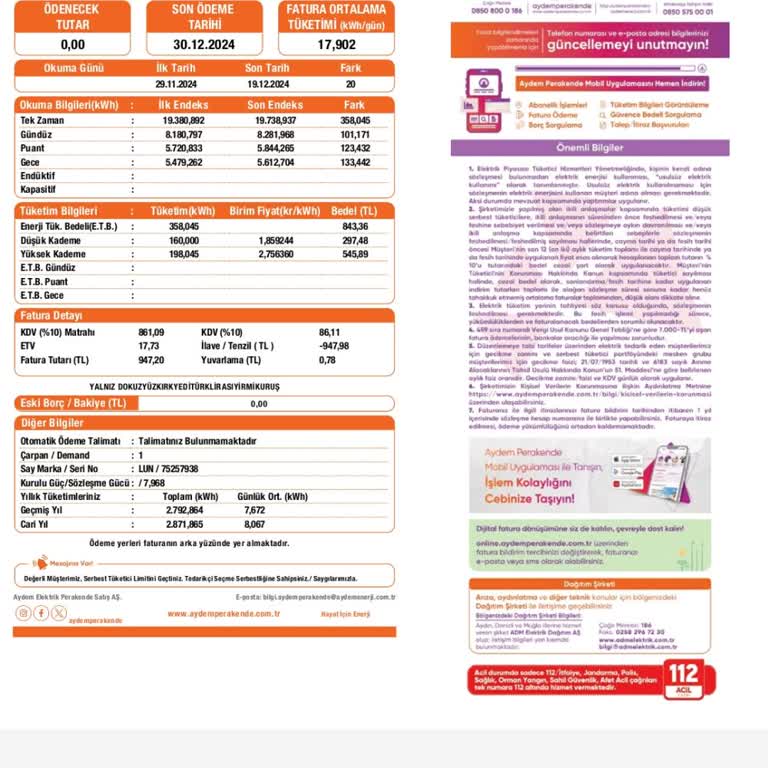 Aydem Elektrik Faturasında Yanlış Borç İddiası