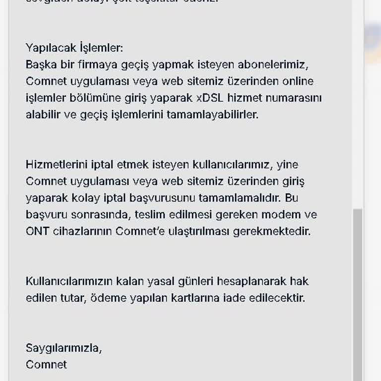 Comnet'ten Beklenmedik İnternet Kesintisi Ve İade Sorunu