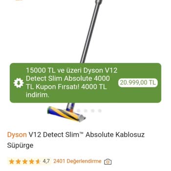 Eksik Gönderilen Dyson Süpürge Siparişi