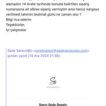 Yılbaşı Elbise Siparişimde İlgisizlik Ve İletişimsizlik Sorunu