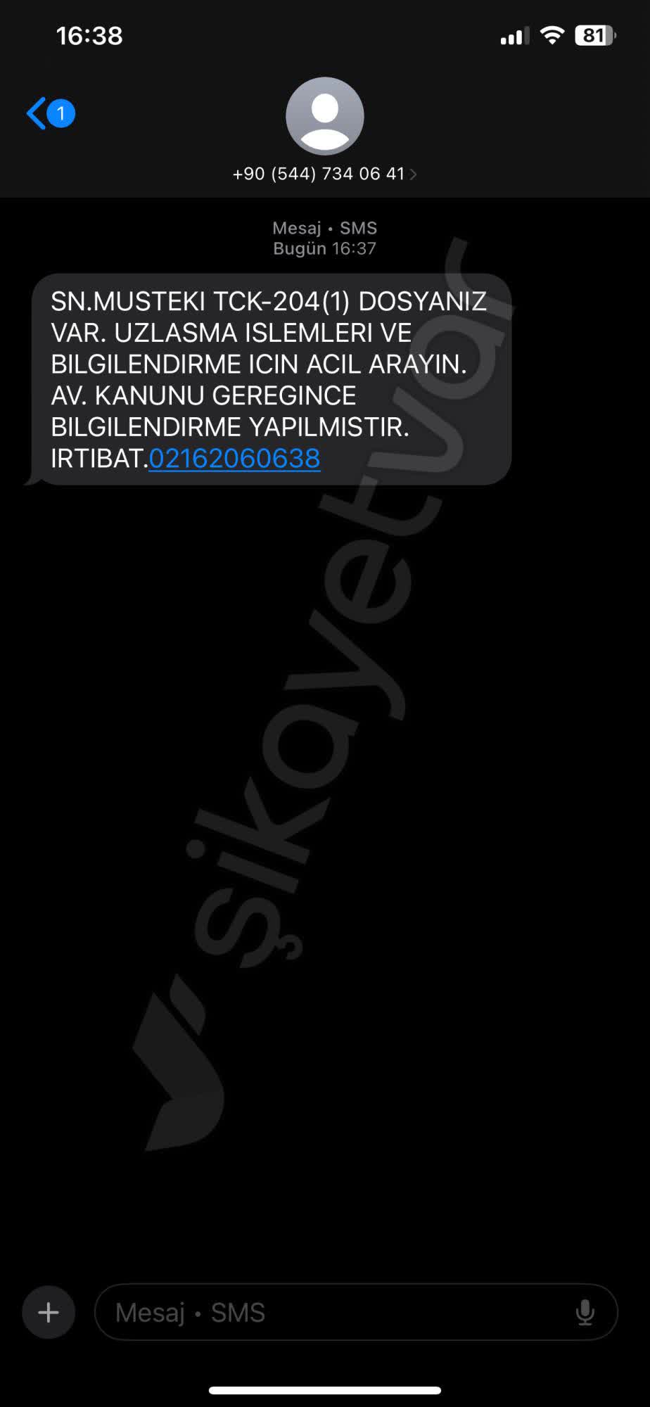 Dava / İcra SMS Dolandırıcılığı Yanıltıcı Hukuk Mesajlarıyla