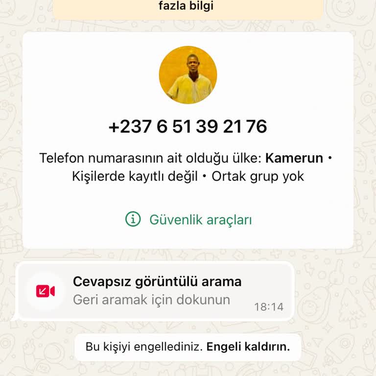 WhatsApp Üzerinden Gelen Tanımadık Numara İle İlgili Güvenlik Endişesi
