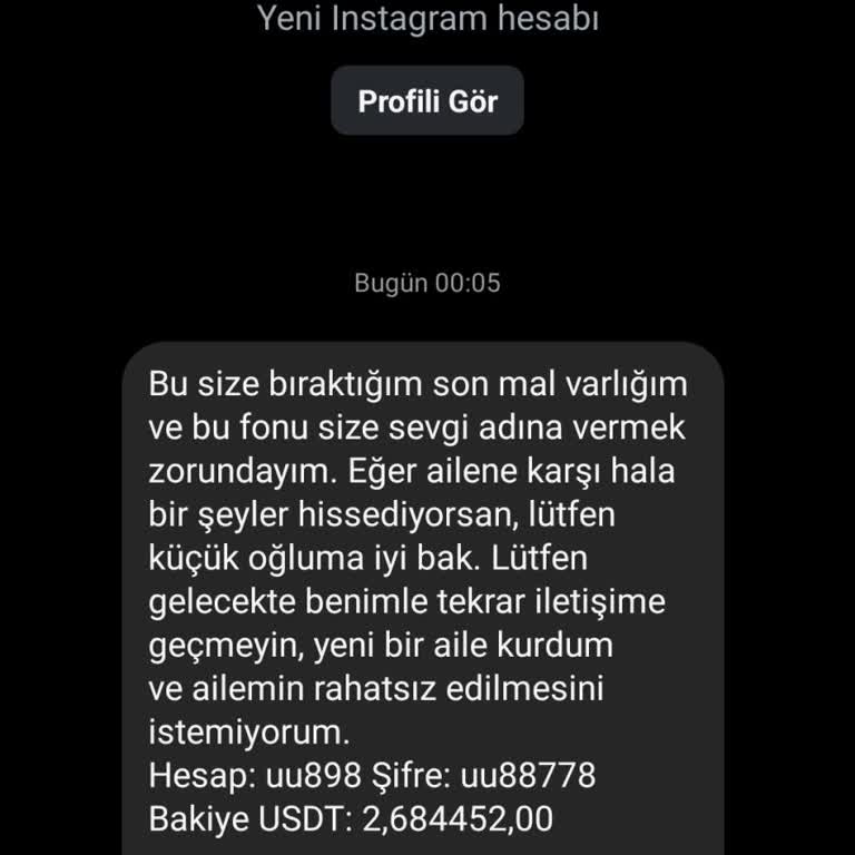 Instagram Üzerinden Gelen Tehditkar Mesaj
