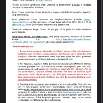 Elektronik İmza Teslimatında Yaşanan Gecikme Ve İletişim Sorunları