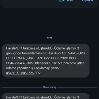 Gardrops Alışverişinde EFT Sorunu Ve Onay Beklentisi